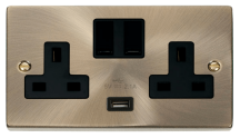 Click VPAB770BK Socket 2G Swd & USB 13A
