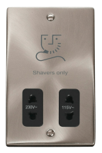 Click VPSC100BK Shaver Socket 115/230V