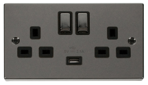 Click VPBN570BK Socket 2G Swd & USB 13A